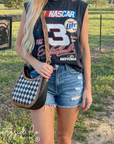 Brim Checkered Leather Purse