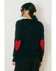 Broken Heart Sweater- Black-