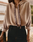 Cropped Waffle Knit Hoodie -