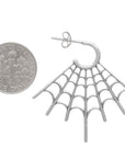 Sterling Silver Spiderweb Post Earrings 35x34mm
