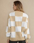 Checkered Sweater- Khaki