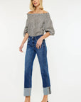 Mid-Rise Cropped Cuffed Straight Jean-