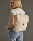 Cream Corduroy Backpack