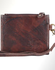 Leather Credit Card Holder: Chocolate Brown- NMBGM133C