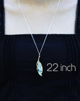 Plume Necklace: 18" Silver Chain