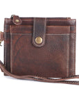 Leather Credit Card Holder: Chocolate Brown- NMBGM133C