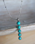 Ilaria Turquoise Necklace: Sterling silver 16-18"
