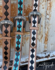 Wild West Checkered Purse Straps: White