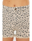 High Rise Denim Cheetah Short-