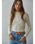 Mesh Floral Layering Top- White