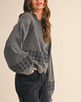Scalloped Sweater- Charcoal-