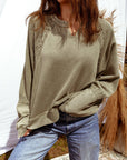 Notched Neck Sweatshirt-