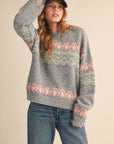 Aztec Pattern Sweater - Grey