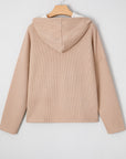 Cropped Waffle Knit Hoodie -