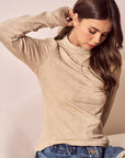 Long Sleeve Floral Detail Top- Black