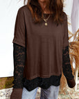 Lace Sleeve Insert Shirt-
