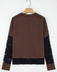 Lace Sleeve Insert Shirt-