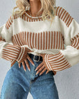 Colorblock Sweater- Khaki-