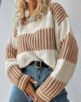 Colorblock Sweater- Khaki-