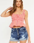High Rise Button Shorts-