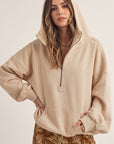 Washed Fleece Hoodie- Taupe