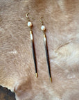 Porcupine Quill & Pearl Earrings
