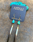 Porcupine Quill & Turquoise Earrings