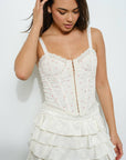 Eyelet Corset Top - Cream-