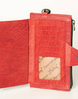 Leather Wallet with Wrist Strap: Red: ADBG811F