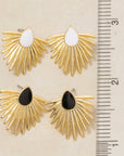 Art Deco Earring- White