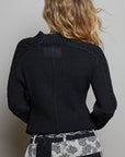Studded Ribbed Sweater- Black