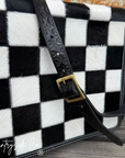 Bandera Nights Checkered Cowhide Purse