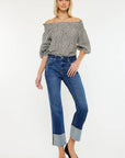 Mid-Rise Cropped Cuffed Straight Jean-