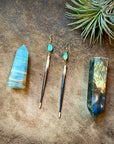 Porcupine Quill & Turquoise Earrings