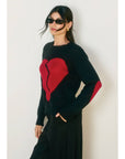 Broken Heart Sweater- Black-