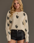Ivory Skull Sweater