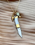 Billie Jr. Necklace (Mother of Pearl): 18" Silver Chain