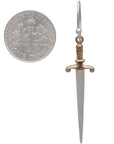 Sterling Silver Sword Dangle Earrings- 38x10mm