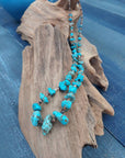 Handmade Turquoise Nugget Necklace with Seashell Heishi- Native Made