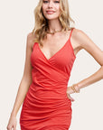 Basic Wrap Dress- Scarlet