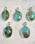 *Limited Edition* Number 8 Turquoise Silver Pendant Necklace: 27" stainless steel