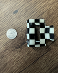 Mini Checked Funky Black Clip
