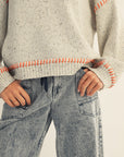 Relax Sweater with Contrast Stitch-