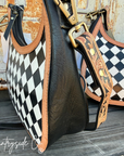 Brim Checkered Leather Purse
