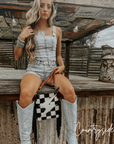 Grit & Glam Checkered Cowhide Purse