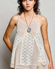 Patchwork Tank Top- Almond-