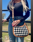 Brim Checkered Leather Purse