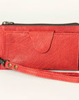 Leather Wallet with Wrist Strap: Red: ADBG811F