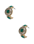 Semi Hoop Earring- Blue/Green and Gold