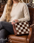 Cattleman Luxe Checkered Cowhide Purse